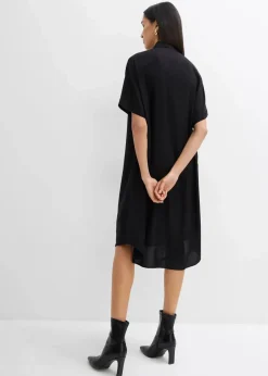 bonprix Kleider|Bekleidung·Pullover & Strickjacken^Blusenkleid aus feiner Viskose schwarz