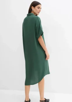 bonprix Bekleidung·Pullover & Strickjacken|Kleider^Blusenkleid aus feiner Viskose schattengrün
