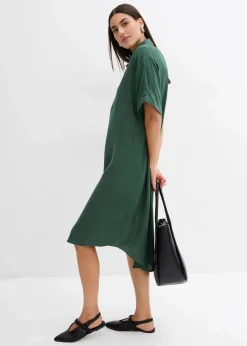 bonprix Bekleidung·Pullover & Strickjacken|Kleider^Blusenkleid aus feiner Viskose schattengrün