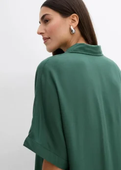 bonprix Bekleidung·Pullover & Strickjacken|Kleider^Blusenkleid aus feiner Viskose schattengrün