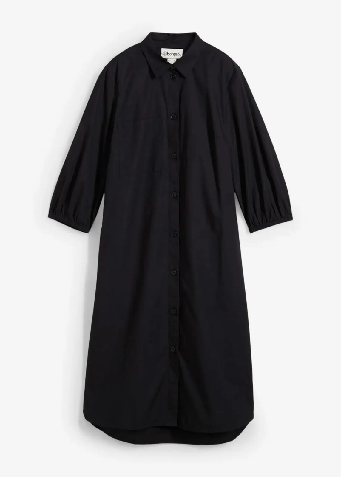 bonprix Bekleidung·Pullover & Strickjacken|Kleider^Blusenkleid aus leichter Baumwolle schwarz