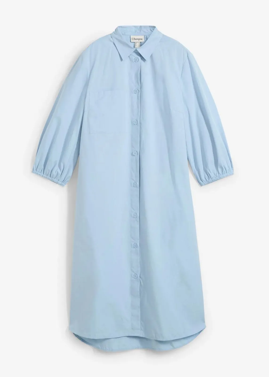 bonprix Nachhaltigere Materialien|Kleider^Blusenkleid aus leichter Baumwolle hellblau