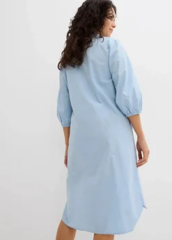 bonprix Nachhaltigere Materialien|Kleider^Blusenkleid aus leichter Baumwolle hellblau