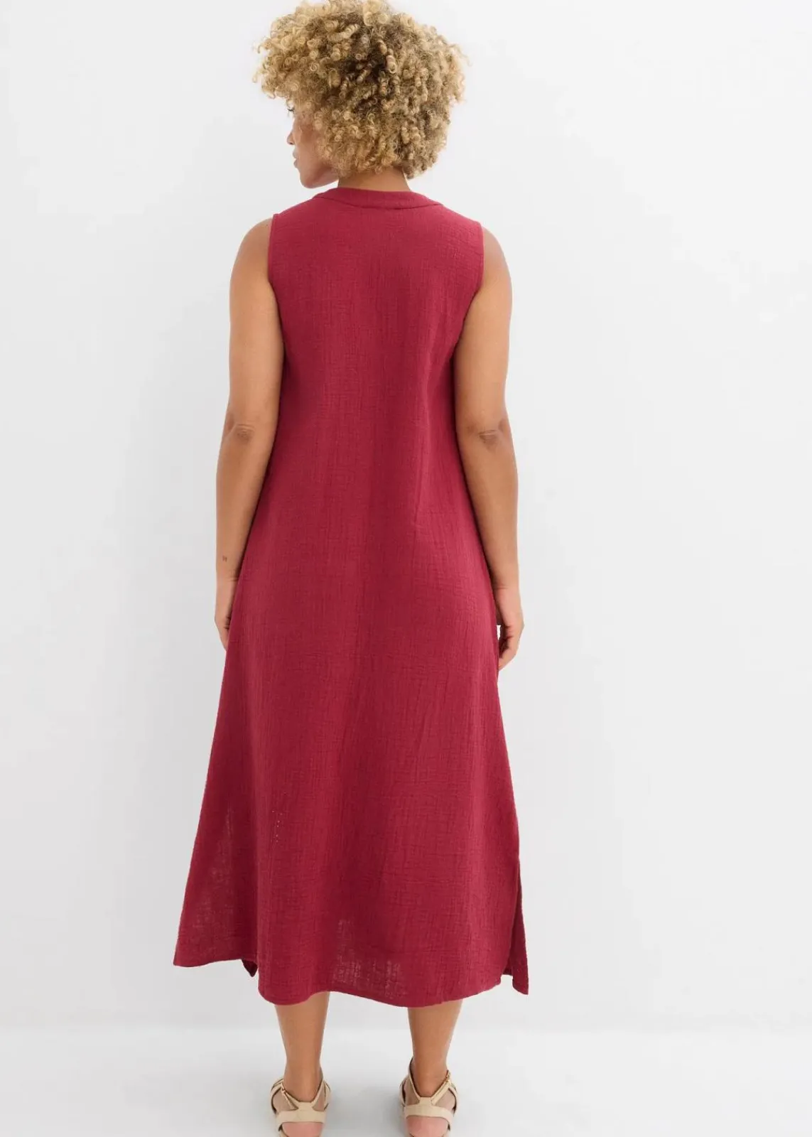 bonprix Kleider^Blusenkleid aus Musselin pflaumenrot