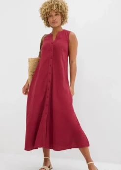 bonprix Kleider^Blusenkleid aus Musselin pflaumenrot