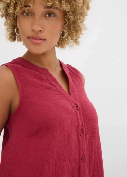 bonprix Kleider^Blusenkleid aus Musselin pflaumenrot