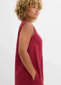 bonprix Kleider^Blusenkleid aus Musselin pflaumenrot