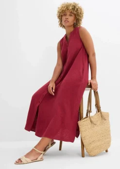bonprix Kleider^Blusenkleid aus Musselin pflaumenrot