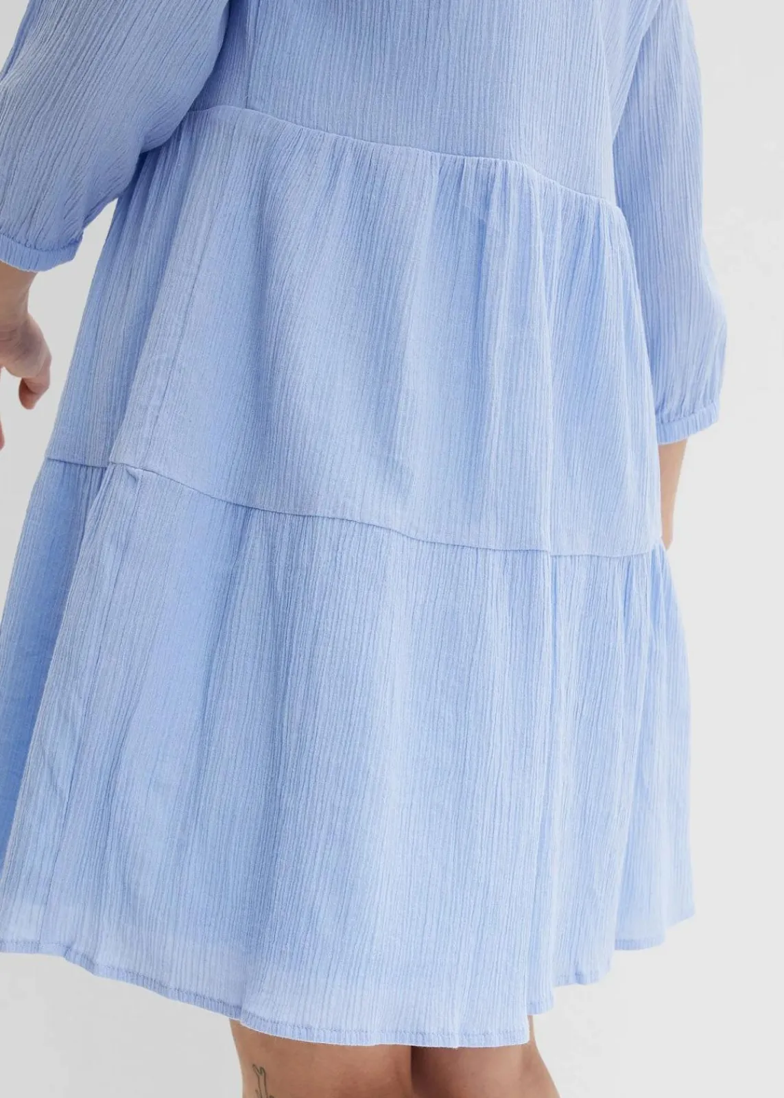 bonprix Kleider|Bekleidung·Pullover & Strickjacken^Blusenkleid aus reiner Baumwolle perlblau