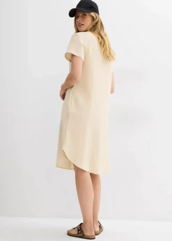 bonprix Kleider|Bekleidung·Pullover & Strickjacken^Blusenkleid aus softem Musselin hellsand