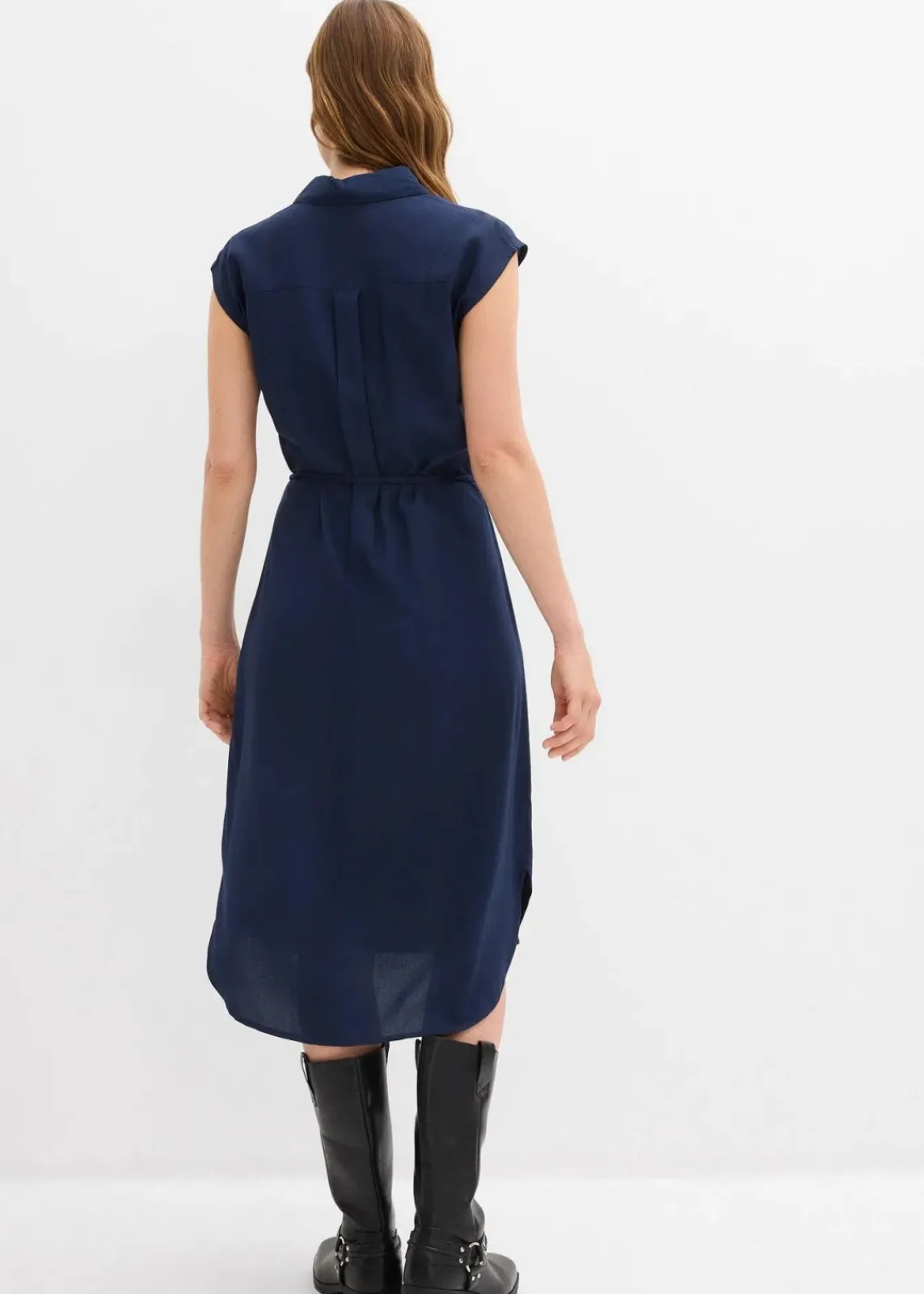 bonprix Bekleidung·Pullover & Strickjacken|Kleider^Blusenkleid aus weicher Viskose dunkelblau