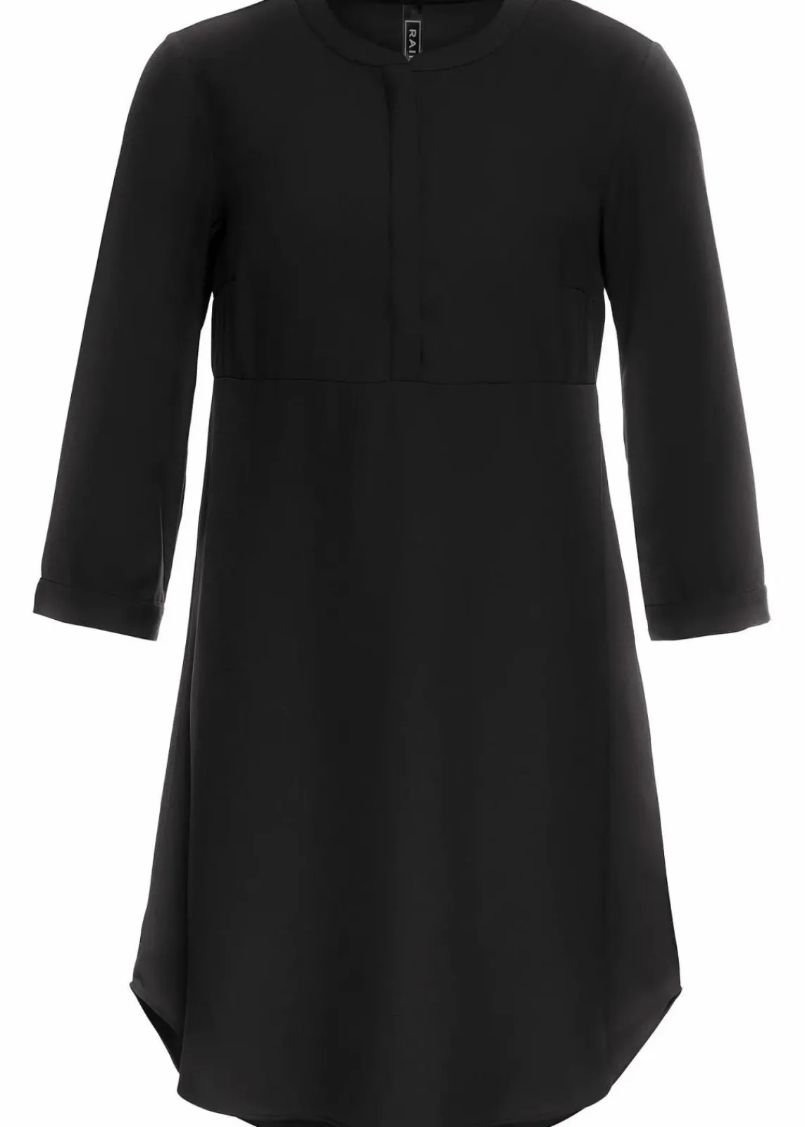 bonprix Bekleidung·Pullover & Strickjacken|Nachhaltigere Materialien^Blusenkleid mit kurzer Knopfleiste schwarz