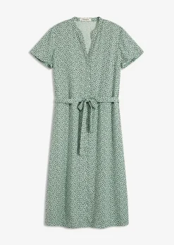 bonprix Kleider|Bekleidung·Pullover & Strickjacken^Blusenkleid mit Pünktchen pastellgrün/schwarz gepunktet