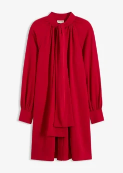bonprix Kleider|Nachhaltigere Materialien^Blusenkleid mit Schluppenkragen chillirot