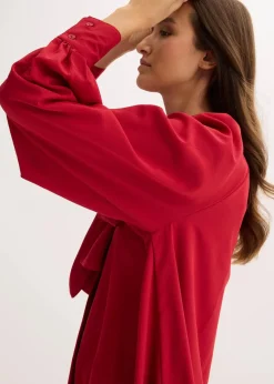 bonprix Kleider|Nachhaltigere Materialien^Blusenkleid mit Schluppenkragen chillirot