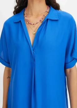 bonprix Kleider|Bekleidung·Pullover & Strickjacken^Blusenkleid mit Taschen arktikblau