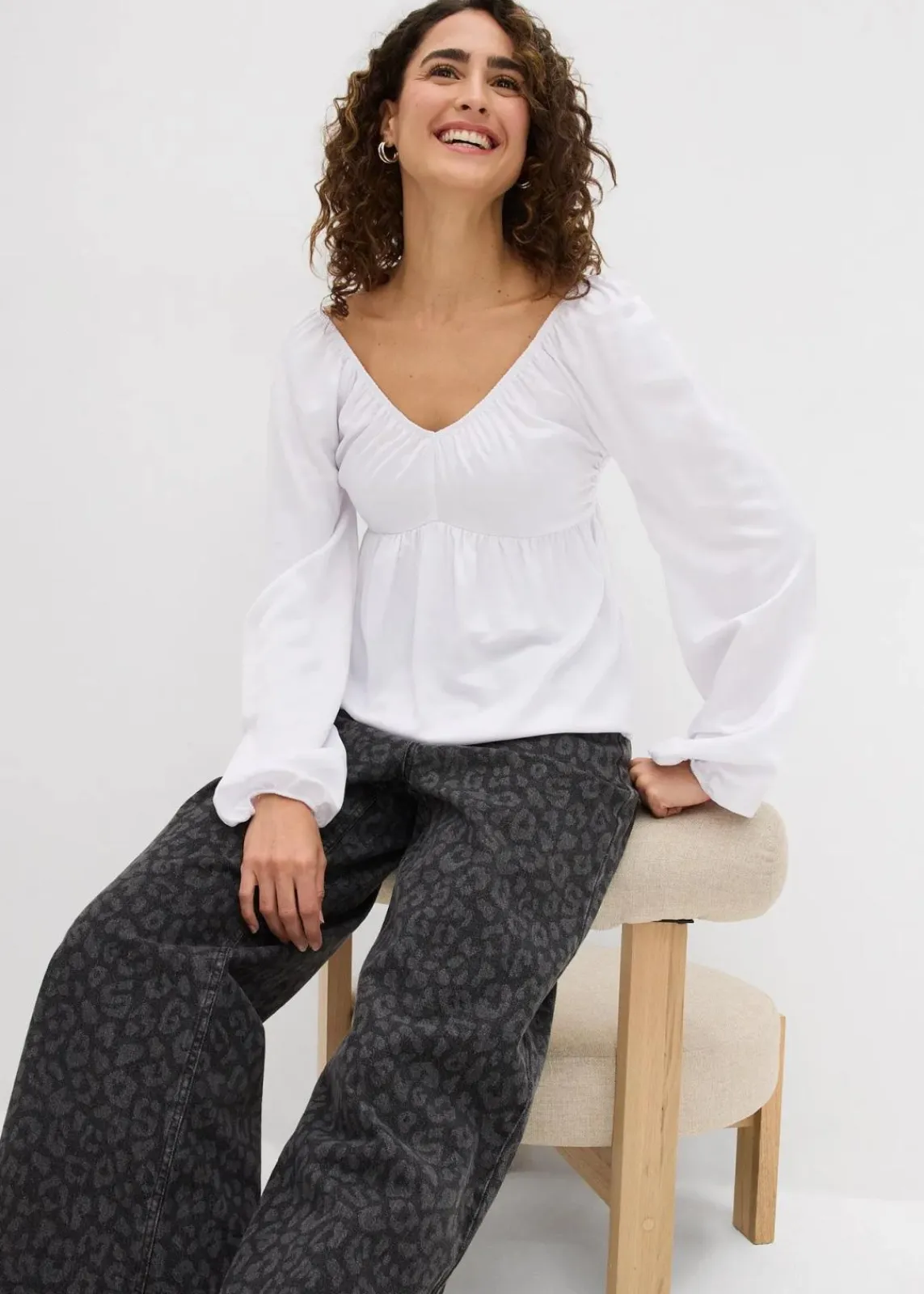 bonprix Blusen & Tuniken|Nachhaltigere Materialien^Blusenshirt weiß