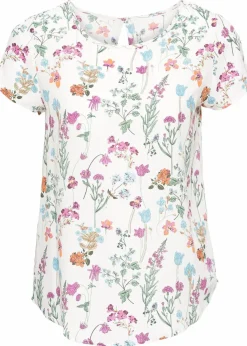 bonprix Blusen & Tuniken|Bekleidung·Jacken & Mäntel^Blusenshirt wollweiß geblümt