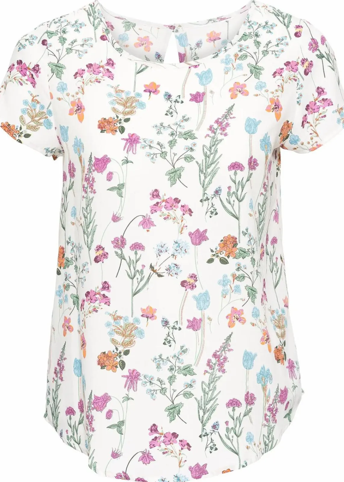 bonprix Blusen & Tuniken|Bekleidung·Jacken & Mäntel^Blusenshirt wollweiß geblümt