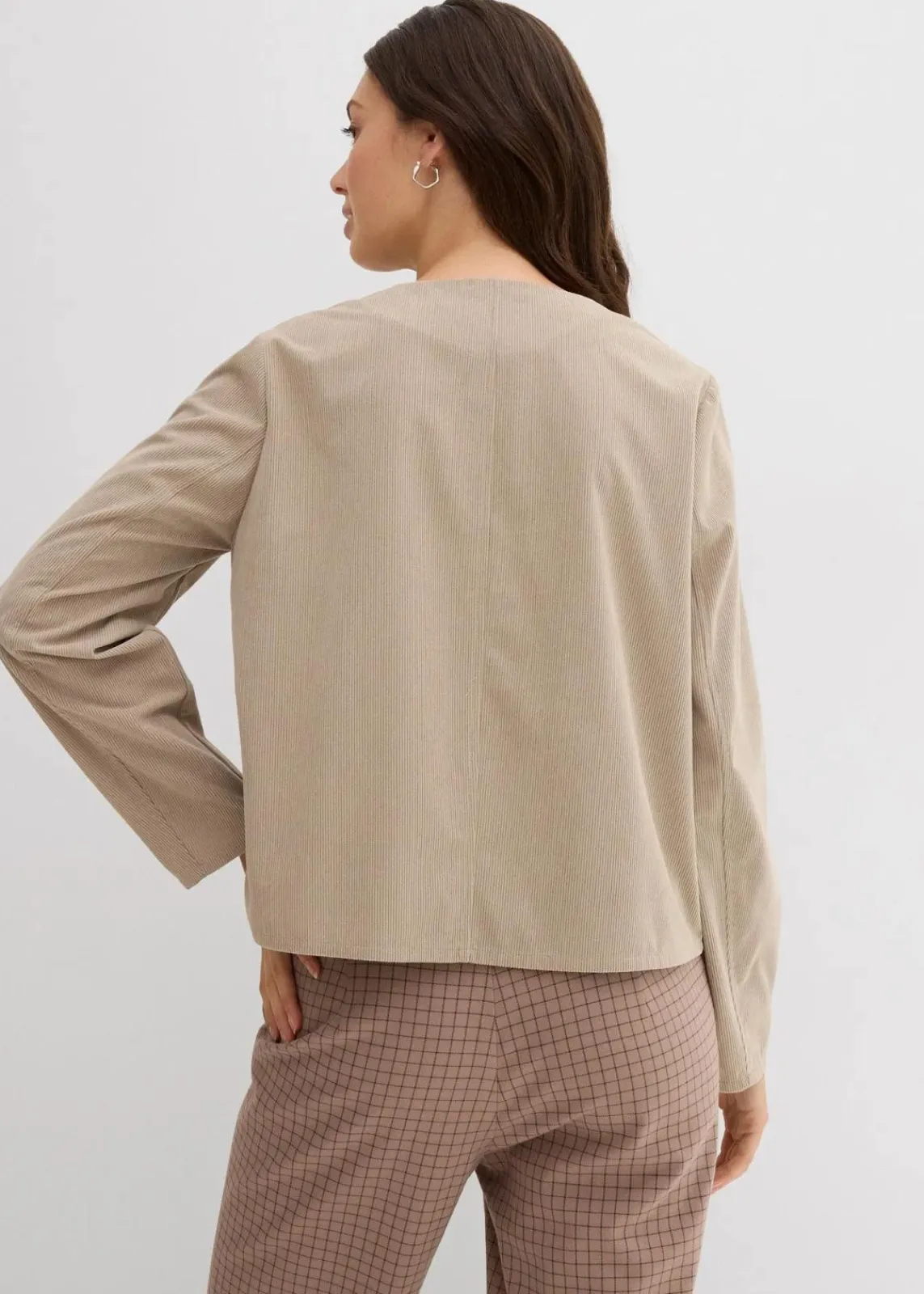 bonprix Blusen & Tuniken^Blusenshirt aus feinem Cord beige