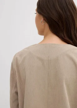 bonprix Blusen & Tuniken^Blusenshirt aus feinem Cord beige