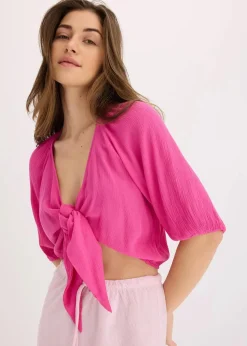bonprix Nachhaltigere Materialien|Blusen & Tuniken^Blusenshirt aus fließender Viskose fuchsia