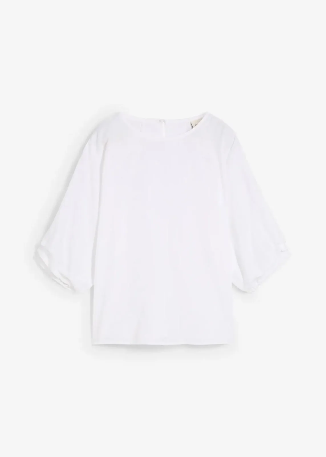 bonprix Bekleidung·Jacken & Mäntel|Blusen & Tuniken^Blusenshirt aus reiner Baumwolle weiß