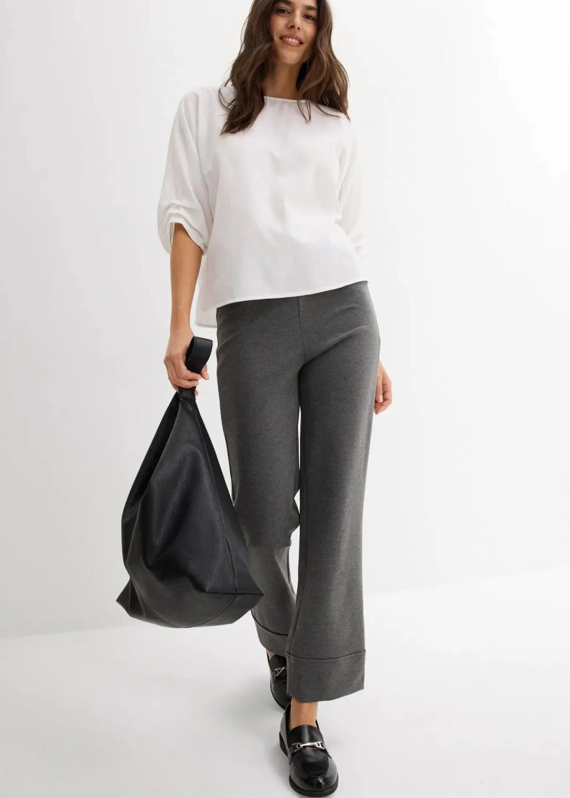 bonprix Bekleidung·Jacken & Mäntel|Blusen & Tuniken^Blusenshirt aus reiner Baumwolle weiß