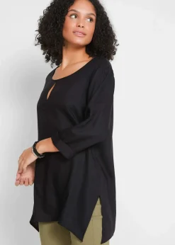 bonprix Bekleidung·Jacken & Mäntel|Nachhaltigere Materialien^Blusenshirt aus reiner Viskose schwarz