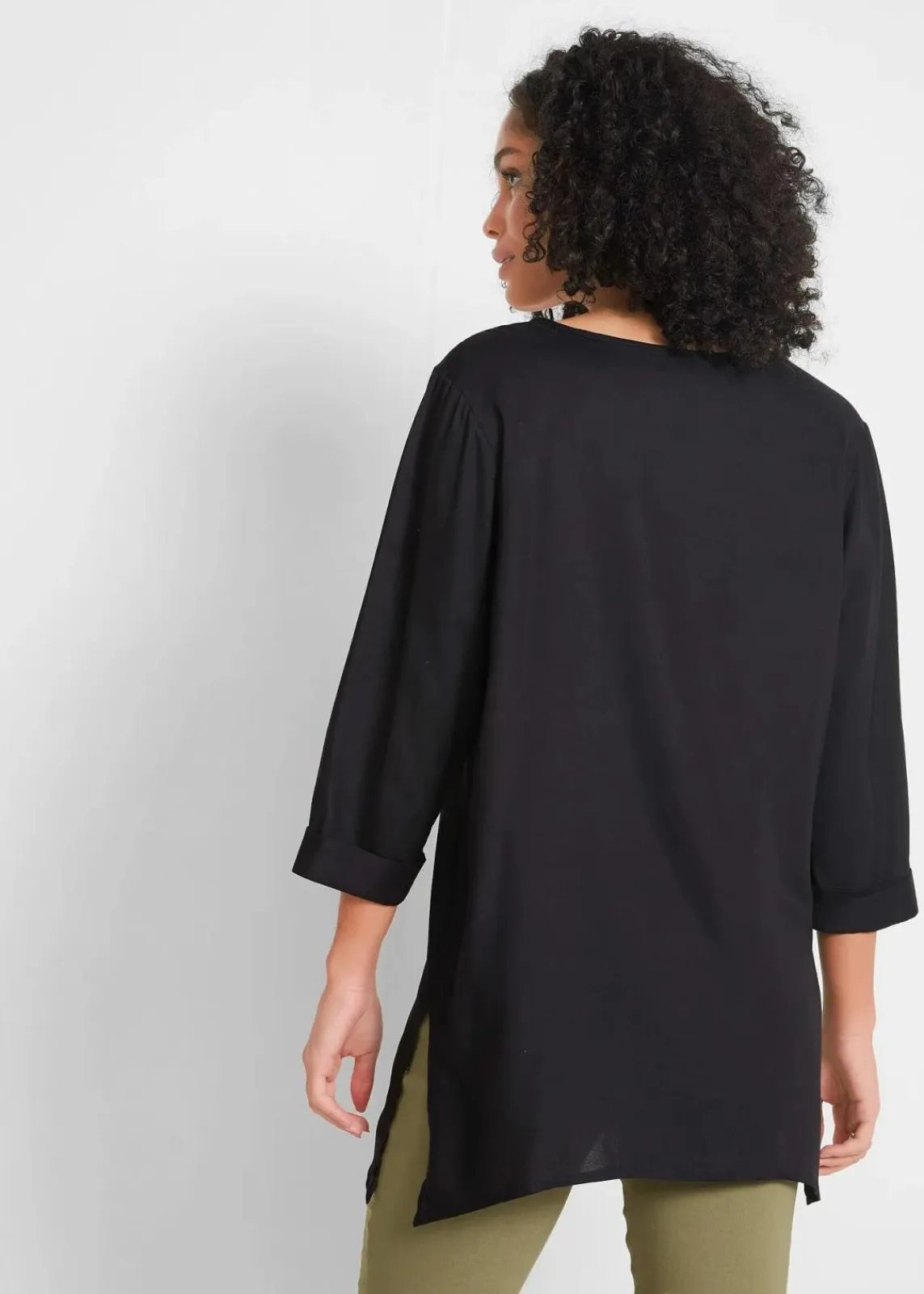 bonprix Bekleidung·Jacken & Mäntel|Nachhaltigere Materialien^Blusenshirt aus reiner Viskose schwarz