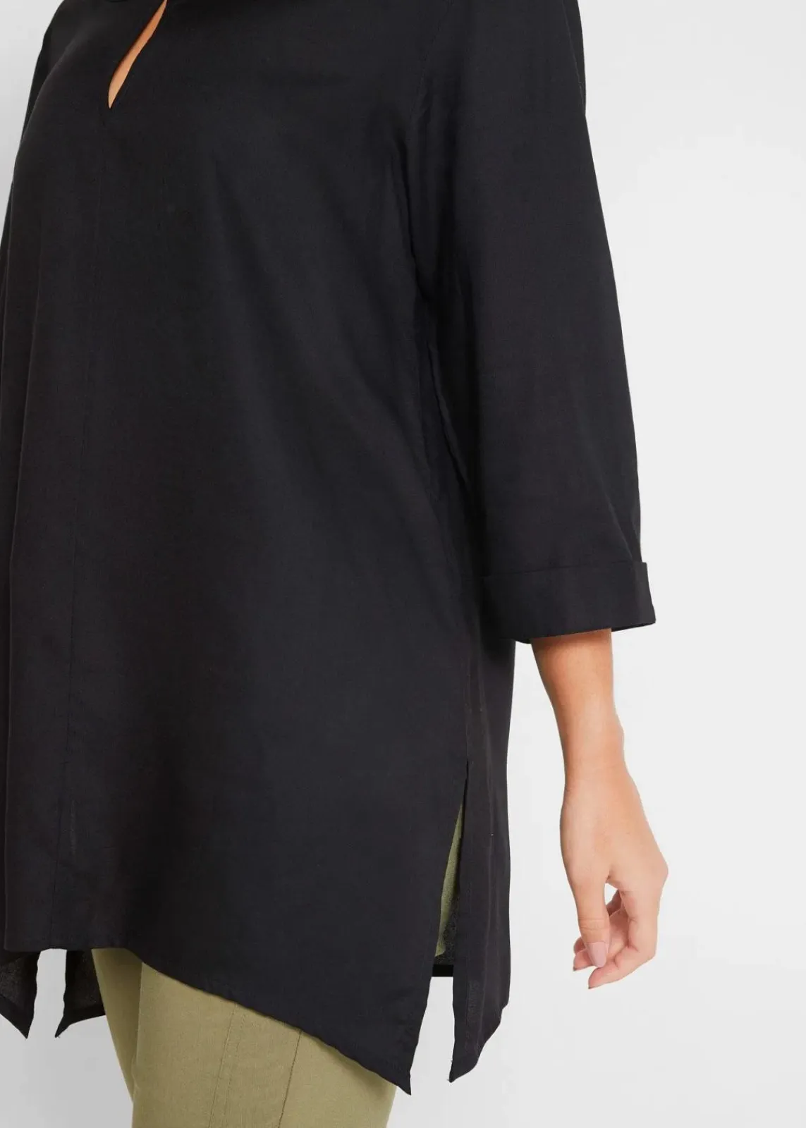 bonprix Bekleidung·Jacken & Mäntel|Nachhaltigere Materialien^Blusenshirt aus reiner Viskose schwarz