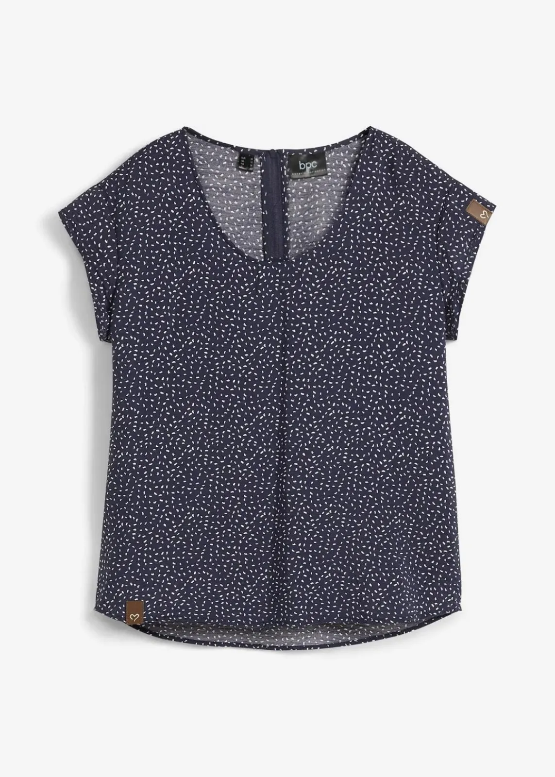 bonprix Nachhaltigere Materialien|Blusen & Tuniken^Blusenshirt aus softem Viskose-Mix dunkelblau/weiß gepunktet