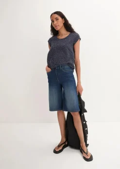 bonprix Nachhaltigere Materialien|Blusen & Tuniken^Blusenshirt aus softem Viskose-Mix dunkelblau/weiß gepunktet