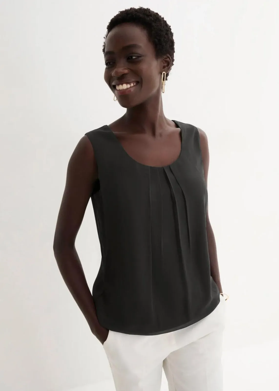bonprix Nachhaltigere Materialien|Shirts & Tops^Blusentop schwarz