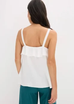 bonprix Bekleidung·Jacken & Mäntel|Blusen & Tuniken^Blusentop wollweiß