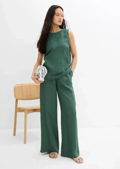 bonprix Shirts & Tops|Blusen & Tuniken^Blusentop aus Crinkle-Viskose-Mix schattengrün