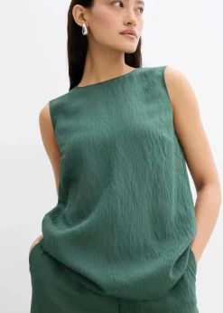 bonprix Shirts & Tops|Blusen & Tuniken^Blusentop aus Crinkle-Viskose-Mix schattengrün