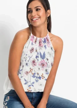 bonprix Shirts & Tops|Nachhaltigere Materialien^Blusentop aus fließender Viskose wollweiß geblümt