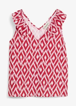bonprix Bekleidung·Jacken & Mäntel|Blusen & Tuniken^Blusentop aus fließender Viskose rot/weiß/rauchrose/rot bedruckt