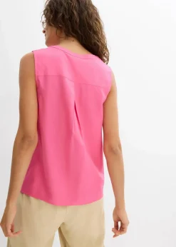 bonprix Bekleidung·Jacken & Mäntel|Blusen & Tuniken^Blusentop aus fließender Viskose pink