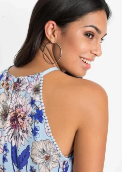 bonprix Bekleidung·Jacken & Mäntel|Blusen & Tuniken^Blusentop aus fließender Viskose hellblau geblümt