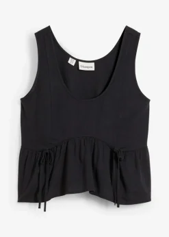 bonprix Nachhaltigere Materialien|Shirts & Tops^Blusentop aus luftigem Leinen-Mix schwarz
