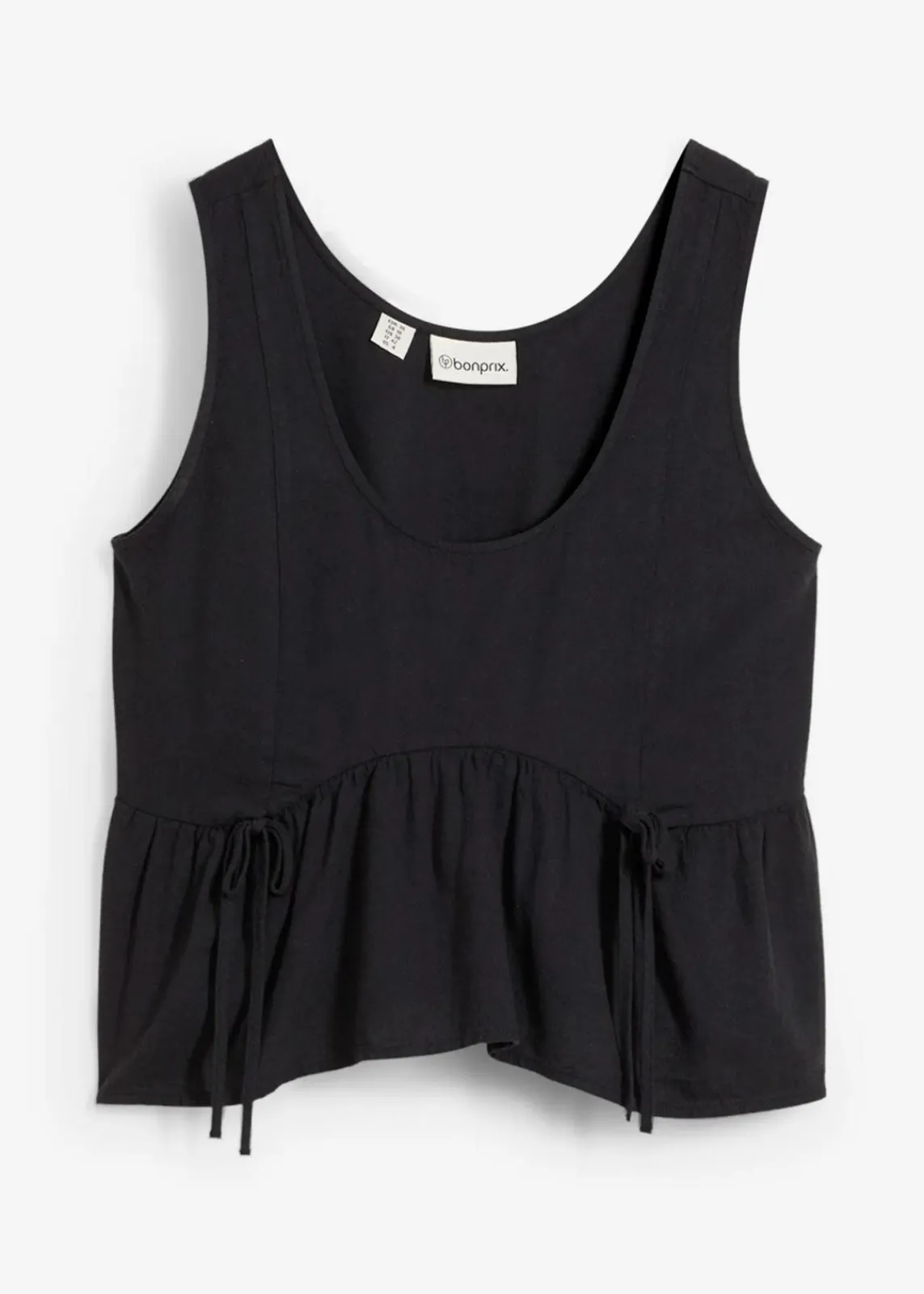 bonprix Nachhaltigere Materialien|Shirts & Tops^Blusentop aus luftigem Leinen-Mix schwarz