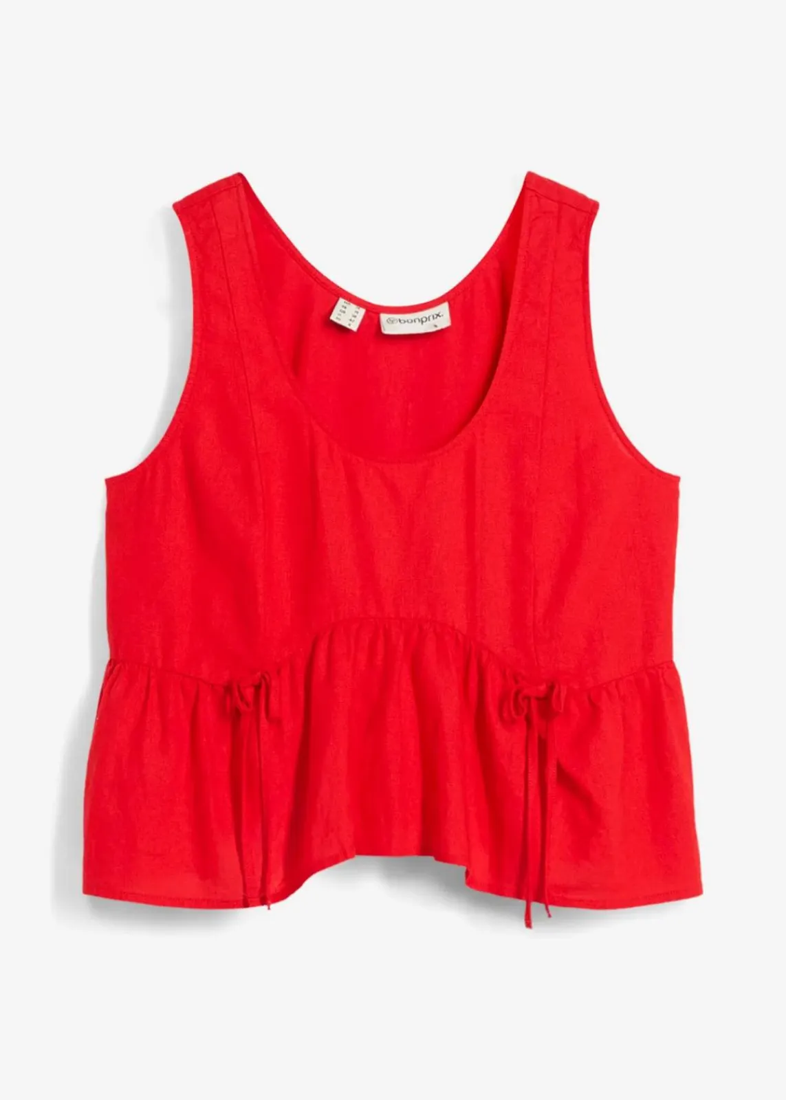 bonprix Bekleidung·Jacken & Mäntel|Blusen & Tuniken^Blusentop aus luftigem Leinen-Mix erdbeere
