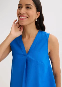 bonprix Shirts & Tops|Blusen & Tuniken^Blusentop aus luftigem Leinen-Mix arktikblau