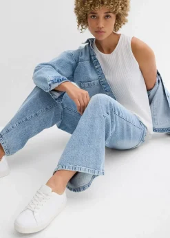 bonprix Bekleidung·Jacken & Mäntel|Blusen & Tuniken^Blusentop aus recyceltem Polyester wollweiß