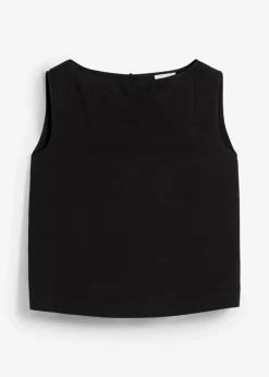 bonprix Zweiteiler & Sets|Blusen & Tuniken^Blusentop aus reiner Baumwolle schwarz