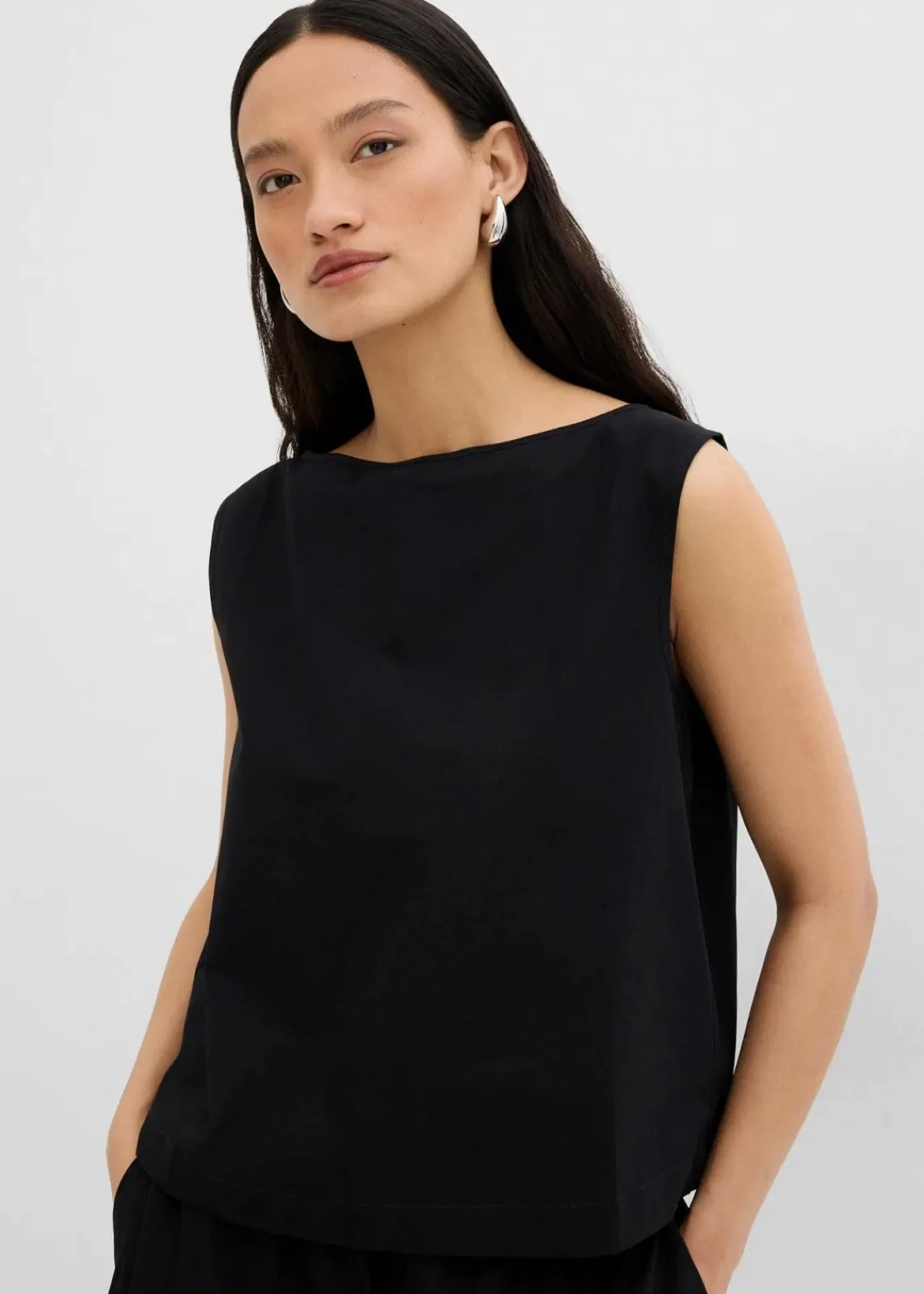 bonprix Zweiteiler & Sets|Blusen & Tuniken^Blusentop aus reiner Baumwolle schwarz