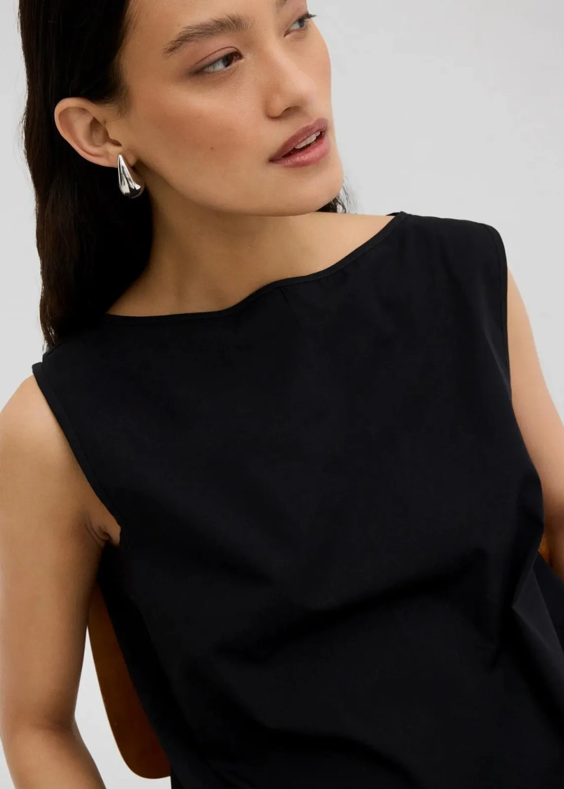bonprix Zweiteiler & Sets|Blusen & Tuniken^Blusentop aus reiner Baumwolle schwarz