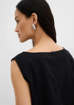 bonprix Zweiteiler & Sets|Blusen & Tuniken^Blusentop aus reiner Baumwolle schwarz